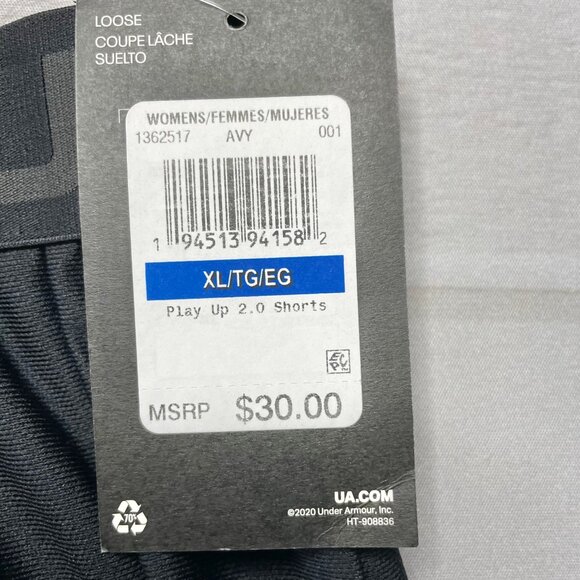 NWT - Under Armour - Women’s Play Up 2.0 Black Shorts - Size X-Large - Picture 6 of 11